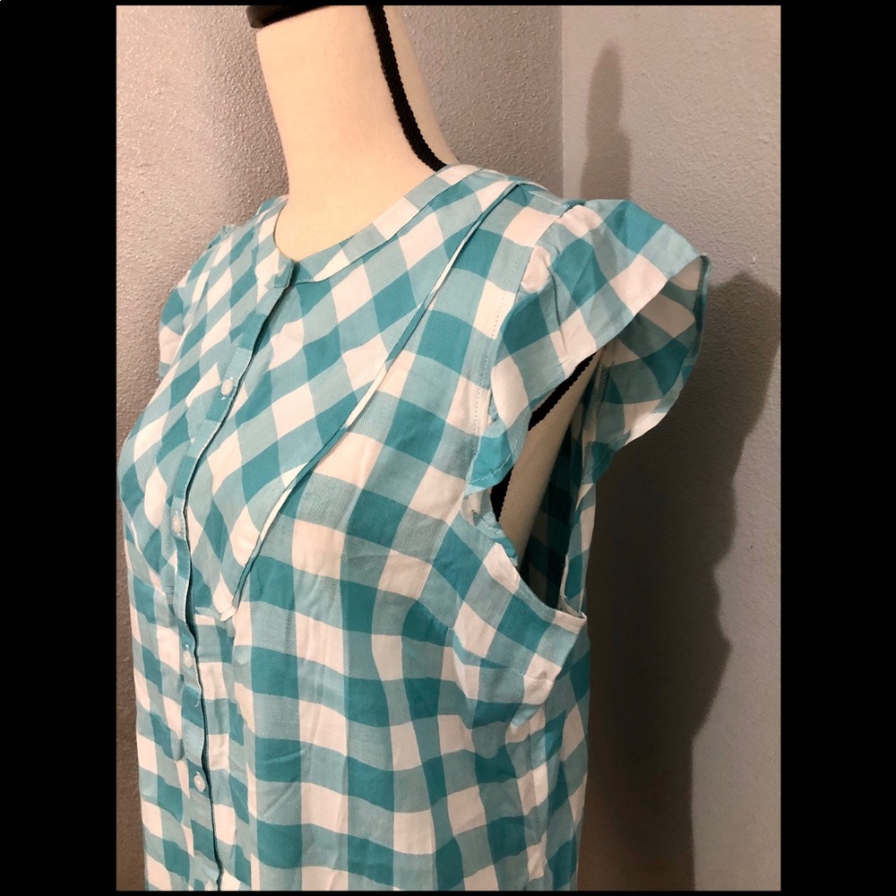 Maison Jules Button Down Ruffled Top - Picture 2 of 4